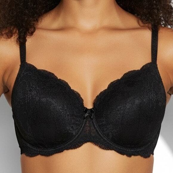 Candie’s Sexy Lace Demi Bra Womens 34D Black Underwire Romantic Classic - Picture 1 of 5